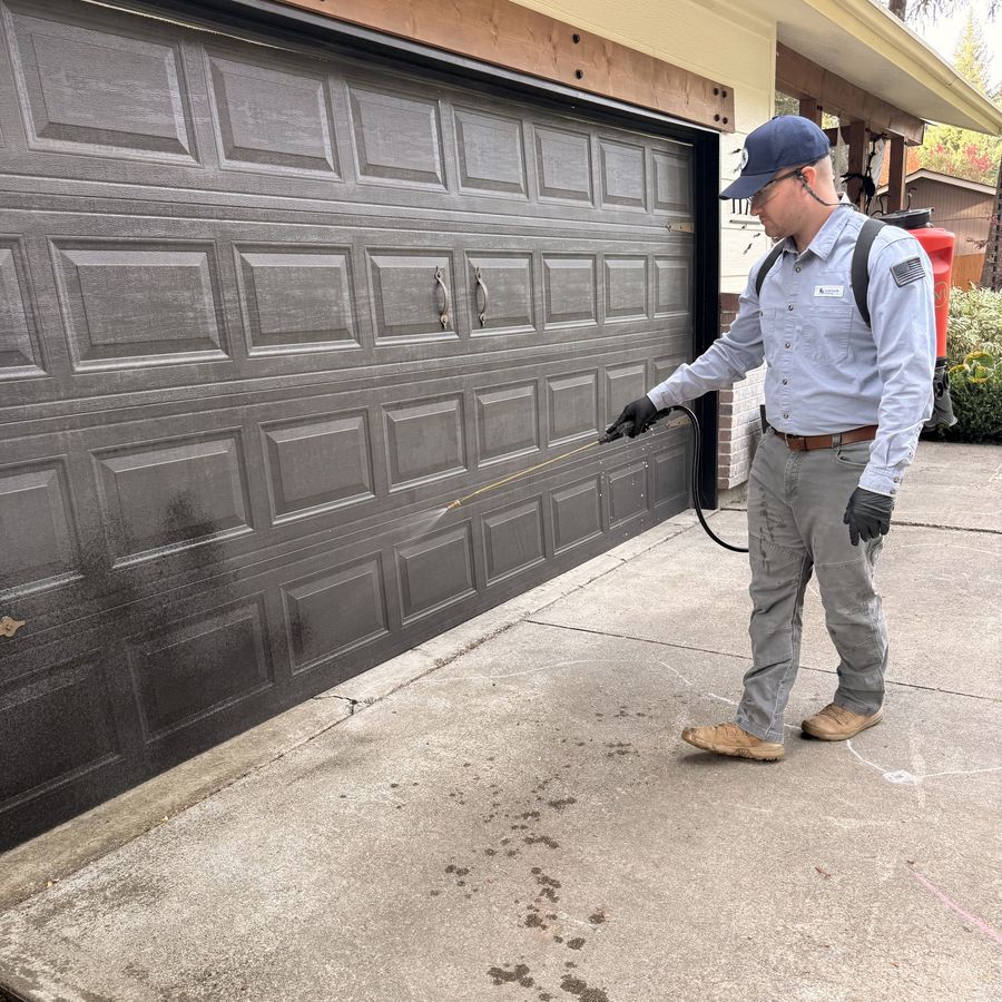 Perimeter treatment along a garage door
